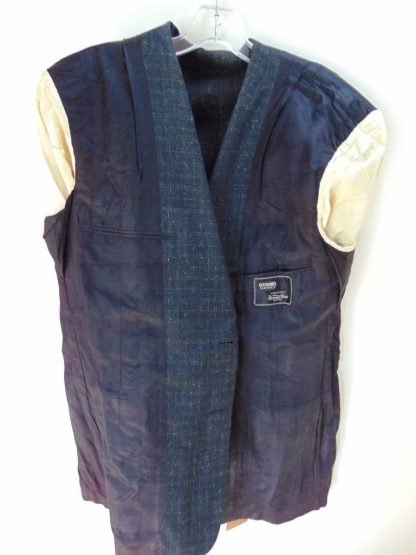 s5c47	1950's	Black mid/heavy weight small windowpane Vintage Sports Coat Chest 45 in.	$90 - Image 2