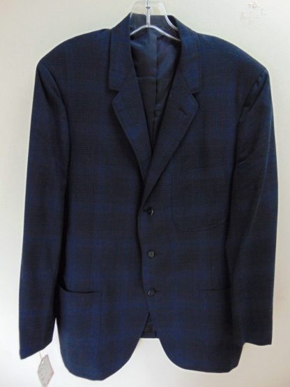 s5c54	1950's	Black on Black Horizontal light weight Vintage Sports Coat Chest 46 in.	$70