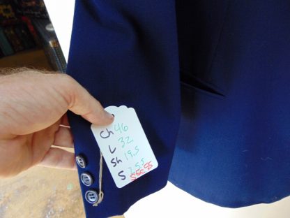 s5c55	1950's	Blue Wool Gabardine Rayon? Heavy weight Vintage Sports Coat Chest 46 in.	$70 - Image 3