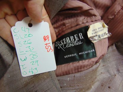 s5t38	1950's	Bronzish Atomic Sharkskin Single Breasted medium weight Vintage suit Chest size 47 inches	$400 - Image 3