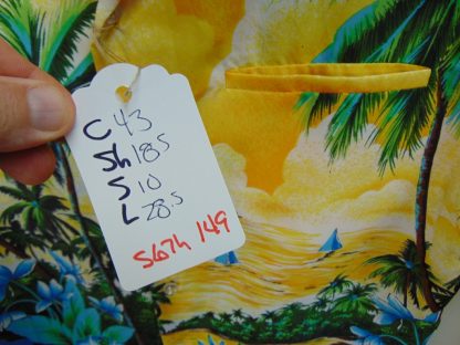 s67h149	1970's	 full back panel polyester  vintage Hawaiian shirt Chest size 43 inches 	$20 - Image 2