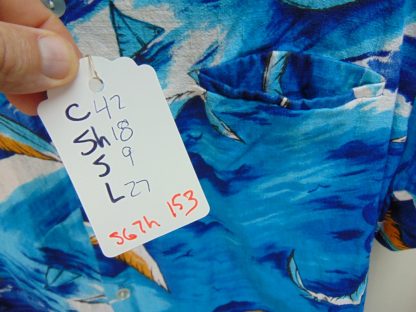 s67h153	1960's	Seagulls cotton  barkcloth vintage Hawaiian shirt Chest size 42 inches 	$40 - Image 4