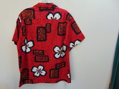 s67h155	1960's	Tapa- Batik…ish cotton barkcloth vintage Hawaiian shirt Chest size 43 inches 	$40 - Image 3