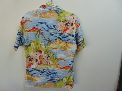 s67h168	1970's	MacIntosh Menu polyester  vintage Hawaiian shirt Chest size 39 inches 	$60 - Image 3