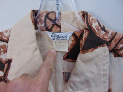 s67h44	1960's	Border Zip Up cotton barkcloth vintage Hawaiian shirt Chest size 46 inches 	$40 - Image 2