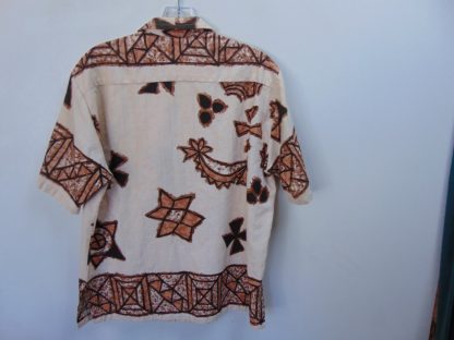 s67h44	1960's	Border Zip Up cotton barkcloth vintage Hawaiian shirt Chest size 46 inches 	$40 - Image 3