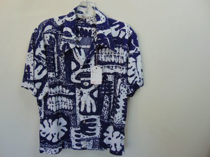 s67h50	1960's	Tapa cotton vintage Hawaiian shirt Chest size 46 inches 	$30