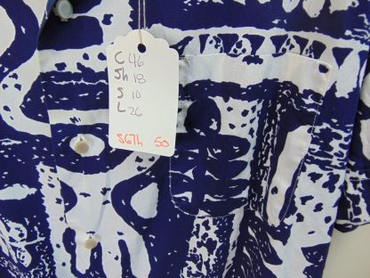 s67h50	1960's	Tapa cotton vintage Hawaiian shirt Chest size 46 inches 	$30 - Image 5