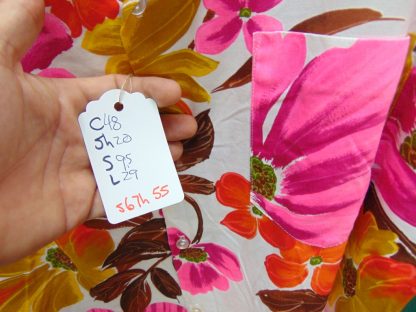 s67h55	1960's	Border Floral cotton vintage Hawaiian shirt Chest size 48 inches 	$50 - Image 4
