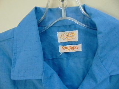 s67h76	1960's	Cute Drummer embroidered chest cotton vintage Hawaiian shirt Chest size 47 inches 	$50 - Image 2