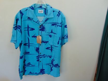 s67h82	1960's	Beach babes cotton barkcloth vintage Hawaiian shirt Chest size 48 inches 	$150