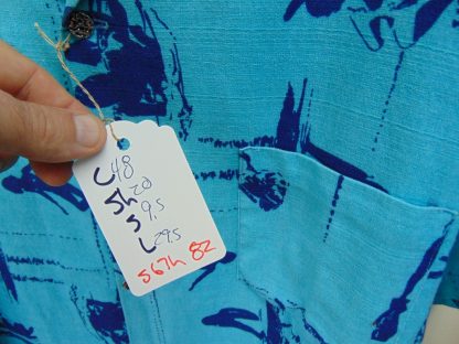s67h82	1960's	Beach babes cotton barkcloth vintage Hawaiian shirt Chest size 48 inches 	$150 - Image 4