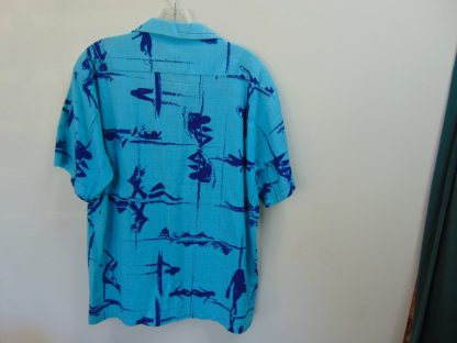 s67h82	1960's	Beach babes cotton barkcloth vintage Hawaiian shirt Chest size 48 inches 	$150 - Image 3
