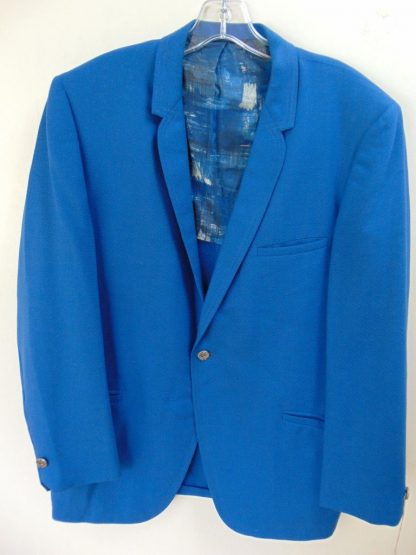 s6c12	1960's	Vintage Ocean Blue mid weight Dinner Jacket Chest 45 in.	 $50