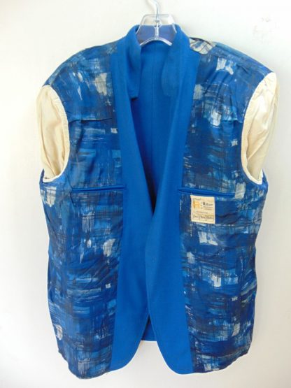s6c12	1960's	Vintage Ocean Blue mid weight Dinner Jacket Chest 45 in.	 $50 - Image 4