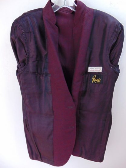 s6c15	1960's	Vintage Red Black Sharkskin mid weight Jazz Jacket Chest 43 in.	$70 - Image 2