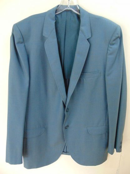 s6c20	1960's	Vintage Blue green Sharkskin mid weight Jacket Chest 44 in.	$50