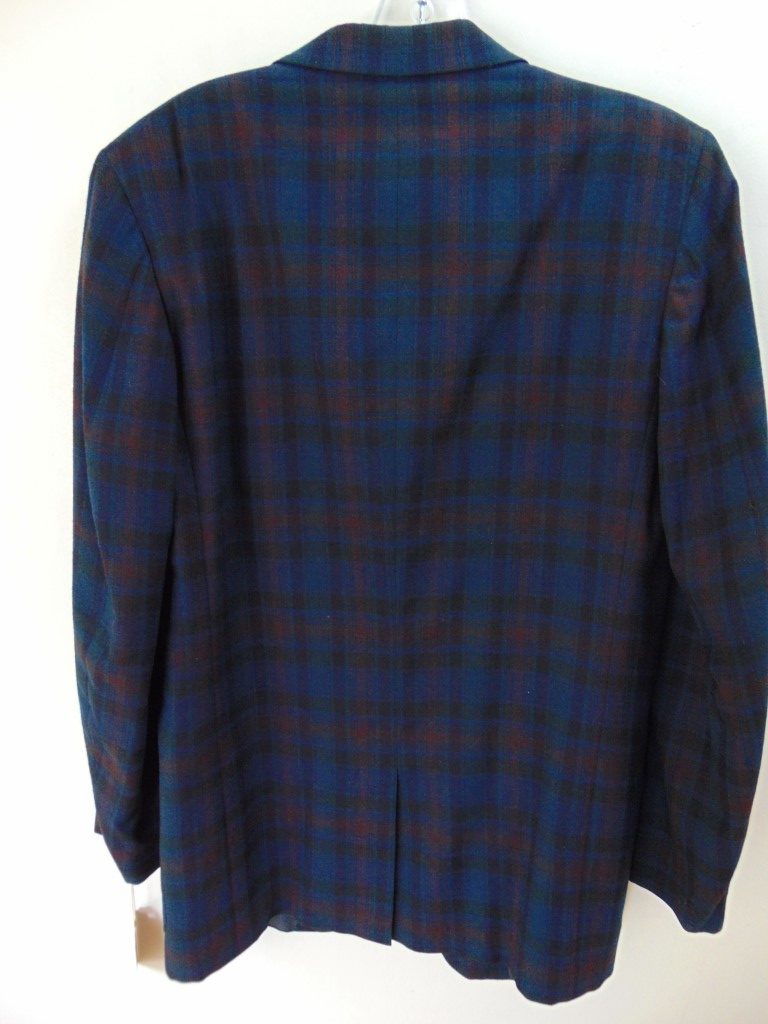 s6c30 1960's Dark Plaid mid weight Jazz Vintage Sports Coat Chest 45 in. $50 - Image 3