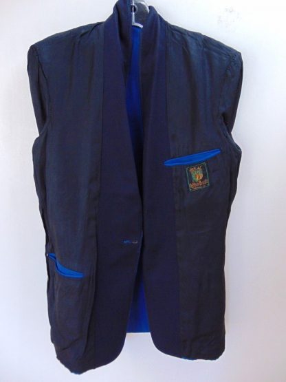s6c8	1960's	Blue Gabardine heavy weight School Band/Dinner Vintage Sports Coat Chest 41 in.	$40 - Image 2