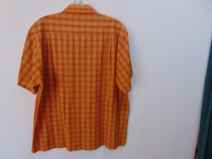 s6s111	1960's	Vintage Orange plaid perma press Chest size 46  inches vintage shirt	$30 - Image 3