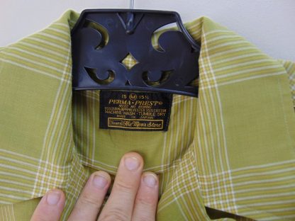 s6s119	1960's	Vintage Green plaid 2 pocket perma press Chest size 44  inches vintage shirt	$30 - Image 4
