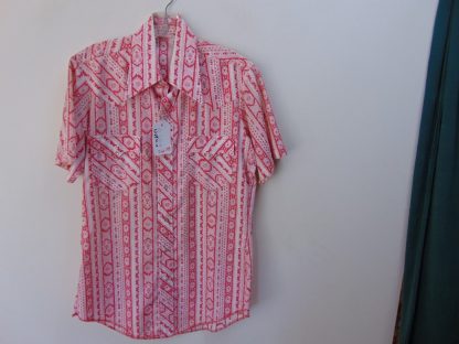 s6s138	1970's	Western Bandana print perma press Chest size 42 inches vintage shirt	$30