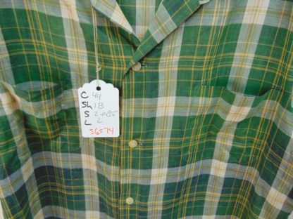 s6s74	1960's	Two pocket plaid perma press Chest size 44  inches vintage shirt	$30 - Image 3