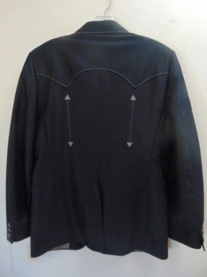 s7c1	1970's	Vintage Black Sharkskin Western mid weight Jacket Chest 42 in.	$50 - Image 3