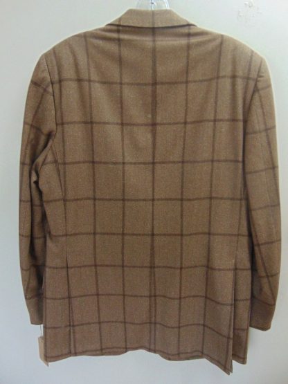 s7c25	1970's	Brown Windowpane mid weight Vintage Sports Coat Chest 44 in.	$50 - Image 2