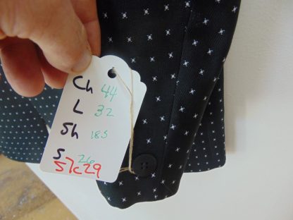 s7c29	1970's	Vintage Black White mid weight Velvet collar Jacket Chest 44 in.	$70 - Image 3