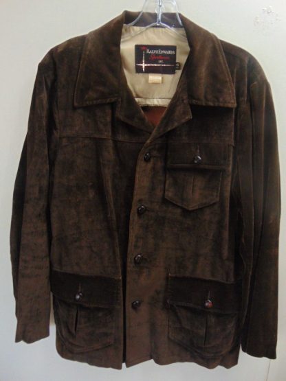 s7c30	1970's	Vintage Brown Velvet mid weight Jacket Chest 43 in.	$50
