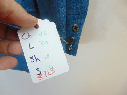 s7c3	1960-70's	 Vintage Blue Black slight Sharkskin mid weight Jacket Chest 42 in.	$50 - Image 4