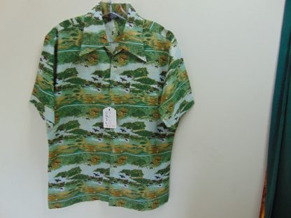 s7s24	1970's	Ducks flying polyester Chest size 48  inches vintage shirt	$30