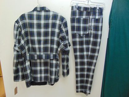 s7t22	1980's	PUNK Plaid and Belted medium weight Vintage suit Chest size 47 inches	$120 - Image 7
