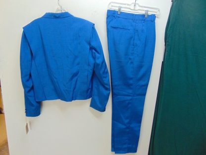 s7t23	1980's	Blue Shiney  NEW KIDS ON THE BLOCK Double Breasted light weight Vintage suit Chest size 45 inches	$150 - Image 2