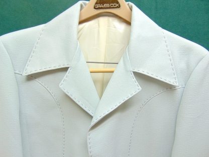 s7t29	1970's	Vintage White Polyester Three's Company medium weight suit Chest size 45 inches	$130 - Image 2