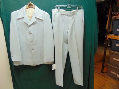 s7t29	1970's	Vintage White Polyester Three's Company medium weight suit Chest size 45 inches	$130 - Image 4