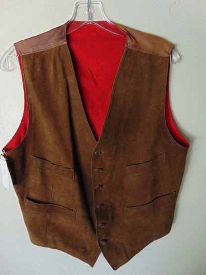sSMw1	1960's	Vintage English Bloomingdales Suede Leather Vest Chest size 40 inches	$90