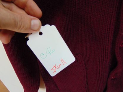 sXw11	1940's	Vintage Maroon School Wool Cardigan Letterman Sweater  Chest size 46 inches	$90 - Image 3