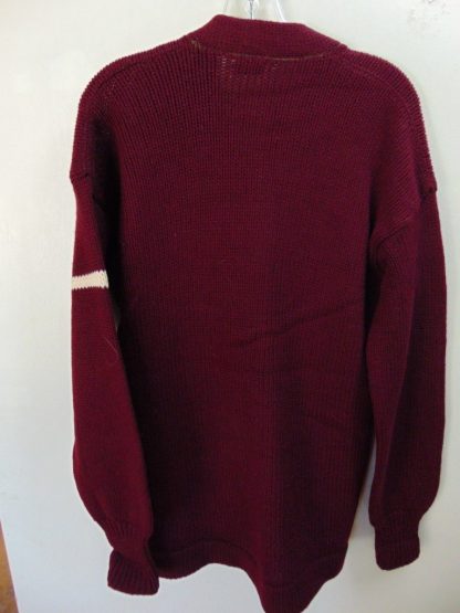 sXw11	1940's	Vintage Maroon School Wool Cardigan Letterman Sweater  Chest size 46 inches	$90 - Image 2