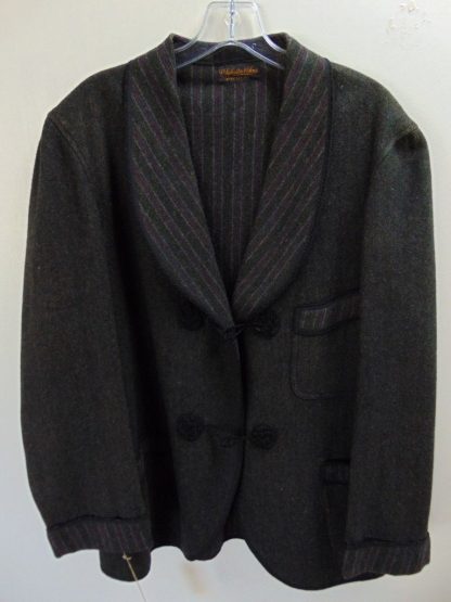sc4	1920-30's	 Vintage Black Ornate heavy weight Wool Dinner/ Smoking Jacket Chest 42 in.	$250