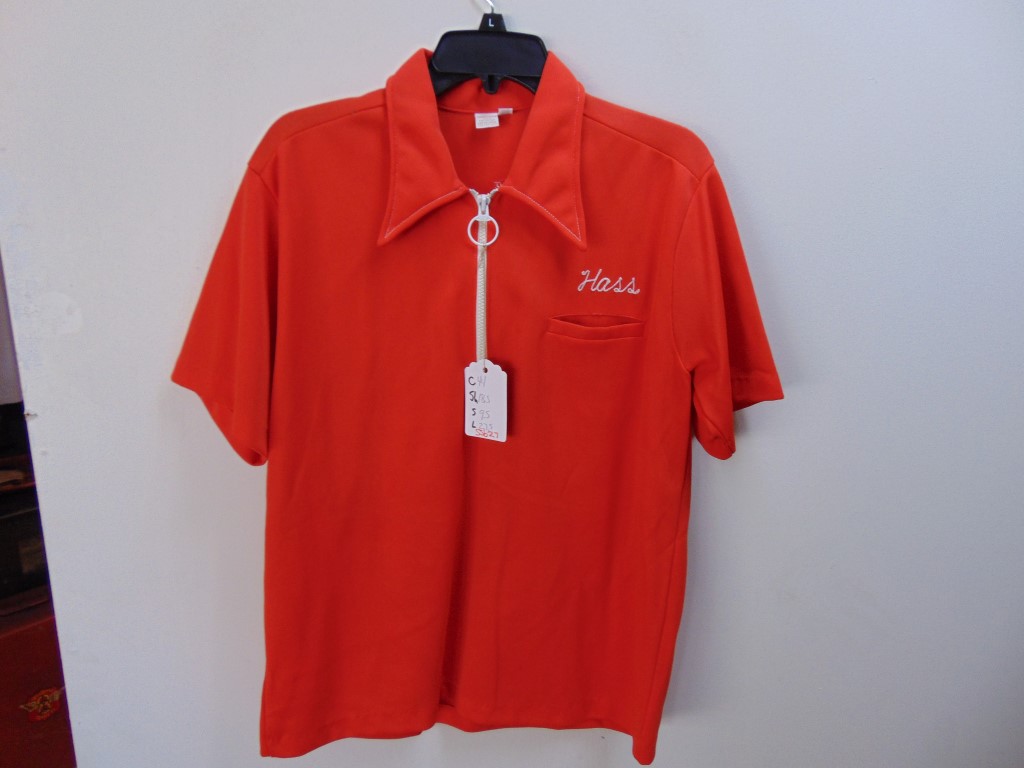 ssb27 1970’s Red polo style Vintage Bowling Shirt polyester Chest size ...