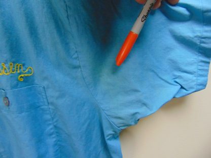 ssb2	1960's	Vintage Blue Bowling Shirt cotton blend  Chest size 48 inches	$60 - Image 2