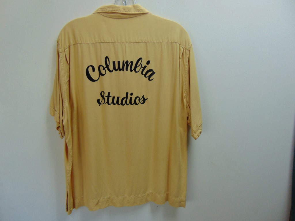 ssb3 1950-60's Vintage Columbia Studios Bowling Shirt RAYON gabardine Chest size 50 inches $80