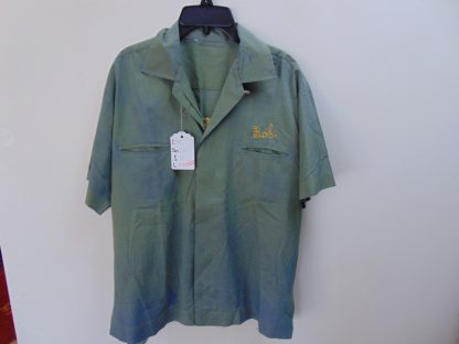 ssb53	1970's	Green Vintage Bowling Shirt  pwerma press Chest size 42+ inches	$40 - Image 4