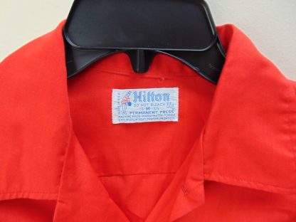 ssb54	1970's	Red Black Vintage Bowling Shirt perma press Chest size 42+ inches	$40 - Image 3