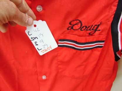 ssb54	1970's	Red Black Vintage Bowling Shirt perma press Chest size 42+ inches	$40 - Image 2
