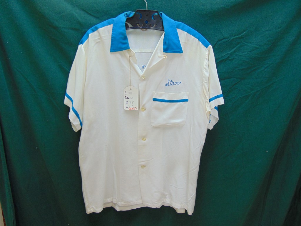 ssb67 1950's Sweet Two tone Vintage Bowling Shirt RAYON gabardine Chest size 44 inches $100 - Image 4