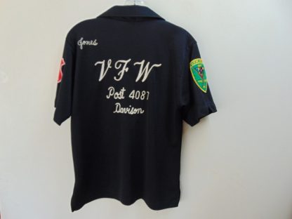 ssb79	1970's	Black Pool Player Vintage Bowling Shirt Polyester  Chest size 42 inches	$30
