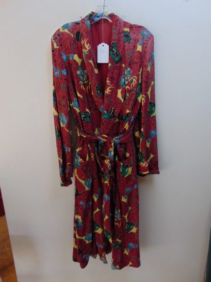 r53	1950's	rayon print vintage  Robe	$180